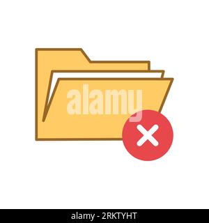 Symbol "Ordner Löschen" Im Papierkorb Flach Stock Vektor