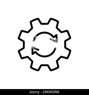 Update system icon vector. thin line web symbol on white background - editable stroke vector illustration eps10 Stock Vector