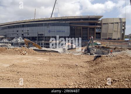 Spotify Camp Nou Abriss Barcelona Fußballstadion Stockfoto