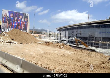 Spotify Camp Nou Abriss Barcelona Fußballstadion Stockfoto