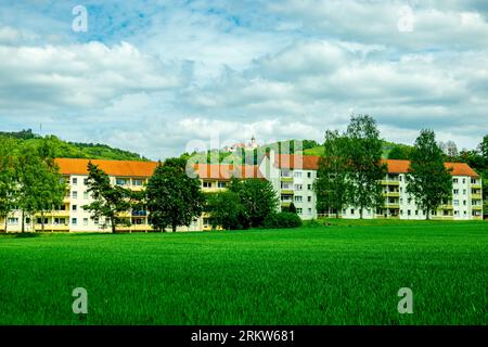 Sommerwanderung durch das Saaletal zur schönen Leuchtenburg bei Kahla - Thüringen - Deutschland Stockfoto