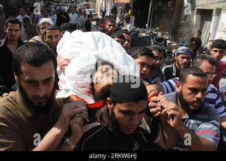 Bildnummer: 58624876  Datum: 24.10.2012  Copyright: imago/Xinhua Palestinians carry the body of militant Mohamed Jabber Al Shekh during his funeral in southern Gaza Strip city of Rafah on Oct. 24, 2012. Israel have killed four Hamas gunmen in Gaza Strip air strikes since Oct. 23. (Xinhua/Khaled Omar) (dzl) MIDEAST-GAZA-FUNERAL-MILITANT PUBLICATIONxNOTxINxCHN Politik Beerdigung xjh x0x 2012 quer Nahost Nahostkonflikt Israel Palästina     58624876 Date 24 10 2012 Copyright Imago XINHUA PALESTINIANS Carry The Body of militant Mohamed JABBER Al Shekh during His Funeral in Southern Gaza Strip City Stock Photo