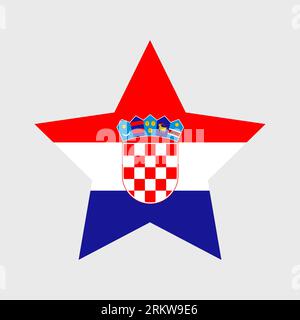 Kroatische Flaggenvektorsymbole Satz von Illustrationen in Form von Herz, Stern, Kreis und Karte. Stock Vektor