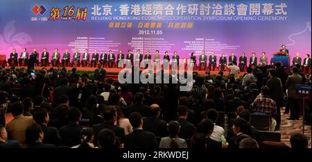 Bildnummer: 58667787  Datum: 05.11.2012  Copyright: imago/Xinhua (121105) -- HONG KONG, Nov. 5, 2012 (Xinhua) -- attend the opening ceremony of the 16th Beijing Hong Kong Economic Cooperation Symposium in south China s Hong Kong, Nov. 5, 2012. (Xinhua/Liu Yongdong) (wjq) CHINA-BEIJING HONG KONG ECONOMIC COOPERATION SYMPOSIUM-OPENING (CN) PUBLICATIONxNOTxINxCHN Wirtschaft Kongress Witschaftskongress x0x xdd premiumd 2012 quer      58667787 Date 05 11 2012 Copyright Imago XINHUA  Hong Kong Nov 5 2012 XINHUA attend The Opening Ceremony of The 16TH Beijing Hong Kong Economic Cooperation Symposium Stock Photo