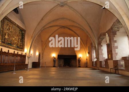 Bildnummer: 58674552  Datum: 07.11.2012  Copyright: imago/Xinhua (121107) -- LUXEMBOURG, Nov. 7, 2012 (Xinhua) -- Photo taken on Nov. 4, 2012 shows the indoor scene of Vianden Castle, Luxembourg. Vianden Castle was built between the 11th and 14th century on the foundations of a Roman castle and a Carolingian refuge. It is one of the largest and most beautiful feudal residences during the Romanesque and Gothic periods in Europe. (Xinhua/Yan Ting)(zjl) LUXEMBOURG-VIANDEN CASTLE PUBLICATIONxNOTxINxCHN Reisen Schloss xbs x0x 2012 quer      58674552 Date 07 11 2012 Copyright Imago XINHUA  Luxembour Stock Photo