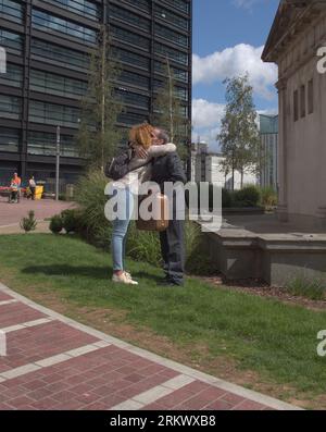 Birmingam, Großbritannien. 29. Juli 2023. Die spanische Straßentheater-Gruppe Kamchàtka tritt während des Birmingham Festivals 2023 auf. Stockfoto