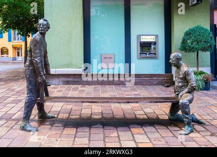 Bad Ragaz, Schweiz - 25. Juli 2023: Die größte Skulpturenausstellung Europas im Freien findet in Bad Ragaz statt. Stockfoto