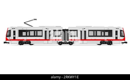 Moderne Straßenbahn isoliert Stockfoto