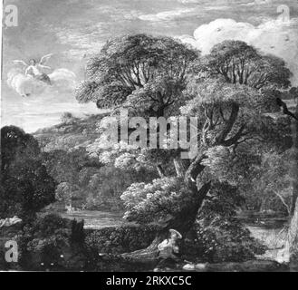 Landschaft mit Hagar zwischen 1586 und 1642 von Johann König Stockfoto