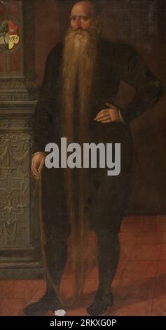 Portrait of Pieter Dircksz, called Long Beard, Council Member of the Orphan Chamber in Edam 1583 by Aert Pietersz Stock Photo