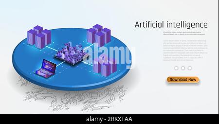 Generative Bot zum Erstellen von Ideen, Bearbeiten und Suchen nach Fragen. Internet-Technologie. Informationstechnologie. KI-Inhaltsgenerator. Chatbot-Techno Stock Vektor