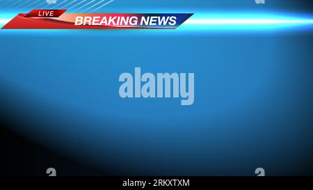 Breaking News template title on white background for screen TV channel. Flat vector illustration EPS10. Stock Vector