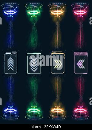 Futuristisches Vector HUD-Schnittstellendesign. Titel für digitale Beschreibungen. HUD UI GUI futuristische Benutzeroberfläche Bildschirmelemente eingestellt. High-Tech-Bildschirm für Stock Vektor