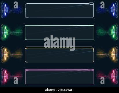 Futuristisches Vector HUD-Schnittstellendesign. Titel für digitale Beschreibungen. HUD UI GUI futuristische Benutzeroberfläche Bildschirmelemente eingestellt. High-Tech-Bildschirm für Stock Vektor