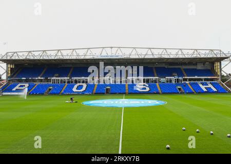 Allgemeine Ansicht des Stadions während des Spiels der Sky Bet League 1 zwischen Peterborough und Derby County an der London Road, Peterborough am Samstag, den 26. August 2023. (Foto: Kevin Hodgson | MI News) Credit: MI News & Sport /Alamy Live News Stockfoto