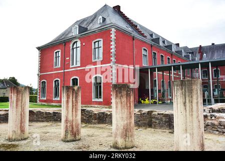 Ausgrabungen vor dem Kloster Stavelot Stockfoto