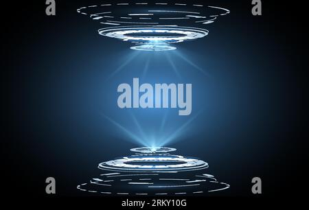 Integriertes SIM-Konzept. Neue Mobilkommunikationstechnologie. Konzept für mobile sim-Kartentechnologie und Netzwerk. Futuristische Projektions-esim-Karte. Vektor Stock Vektor