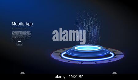 Remote data center for the management of modern technologies. Vector Cloud, the concept of cloud storage, data transfer, Stock Vektor