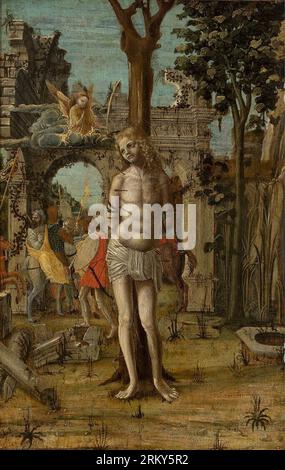 The Martyrdom of Saint Sebastian between 1475 and 1500 by Bernardino Butinone Stock Photo