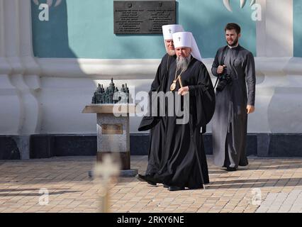 Nicht exklusiv: KIEW, UKRAINE - 24. AUGUST 2023 - Metropolit Epifaniy von Kiew und der gesamten Ukraine, Primat der orthodoxen Kirche der Ukraine, nimmt am Teil Stockfoto