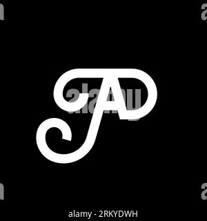 AD letter logo design on black background. AD creative initials letter logo concept. ad icon design. AD white letter icon design on black background. Stock Vector