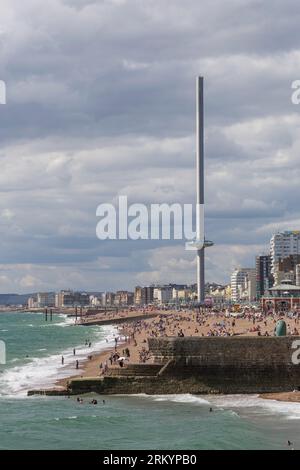 Brighton i360 Tower in der Sonne Stockfoto