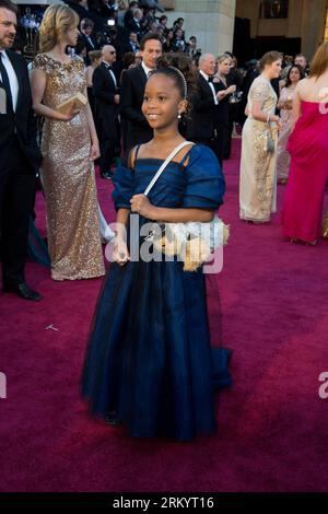 Bildnummer: 59267710  Datum: 24.02.2013  Copyright: imago/Xinhua LOS ANGELES, Quvenzhane Wallis, the youngest-ever Best Actress nominee, arrives at the Oscars at the Dolby Theatre in Hollywood, California, the United States, on Feb. 24, 2013. (Xinhua/Matt Petit) US-HOLLYWOOD-OSCAR-ACADEMY AWARDS PUBLICATIONxNOTxINxCHN Kultur Entertainment People Film 85. Annual Academy Awards Oscar Oscars Hollywood xas x0x 2013 hoch Aufmacher premiumd     59267710 Date 24 02 2013 Copyright Imago XINHUA Los Angeles  Wallis The  Ever Best actress Nominee arrives AT The Oscars AT The Dolby Theatre in Hollywood Ca Stock Photo