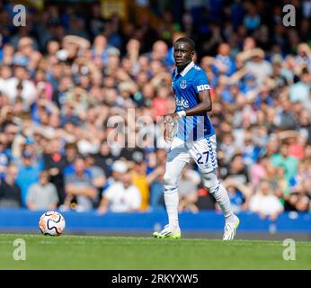 Goodison Park, Liverpool, Großbritannien. 26. August 2023. Premier League Football, Everton versus Wolverhampton Wanderers; Idrissa Gueye of Everton Credit: Action Plus Sports/Alamy Live News Stockfoto