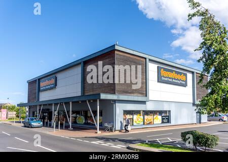 Farmfoods Store, Sunderland Retail Park, Roker, Sunderland, Tyne and Wear, England, Vereinigtes Königreich Stockfoto