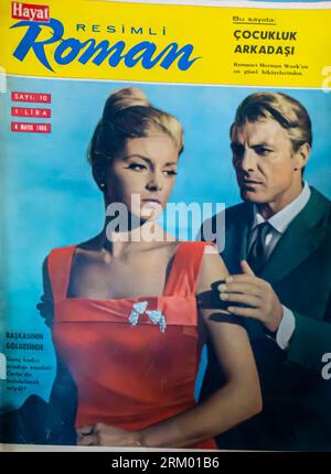 HAYAT Türkische Zeitschrift Cover der illustrierten Romantik-Serie. Mai 1965 Stockfoto