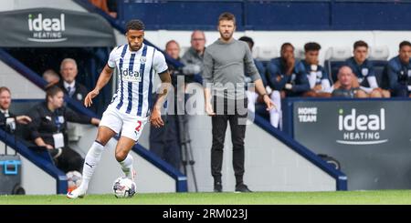 West Bromwich, UK. 26th Aug, 2023. West Bromwich Albion's Darnell Furlong on the ball during the EFL Sky Bet Championship match between West Bromwich Albion and Middlesbrough at The Hawthorns, West Bromwich, England on 26 August 2023. Photo by Stuart Leggett. Editorial use only, license required for commercial use. No use in betting, games or a single club/league/player publications. Credit: UK Sports Pics Ltd/Alamy Live News Stock Photo