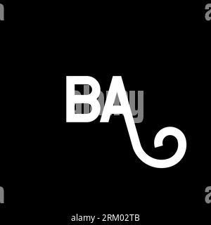 Logo-Design mit BA-Buchstaben auf schwarzem Hintergrund. BA Creative Initials Letter Logo Konzept. ba-Buchstabendesign. BA-Design mit weißem Buchstaben auf schwarzem Hintergrund. B A Stock Vektor