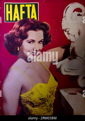 Hafta Cover des türkischen Lifestyle- und Filmmagazins mit der amerikanischen Schauspielerin Piper Laurie 1952 Stockfoto