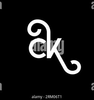 Logo-Design mit CK-Buchstaben auf schwarzem Hintergrund. Das Konzept des Buchstaben-Logos von CK Creative Initials. ck-Letter-Design. Weißes Buchstaben-Design von CK auf schwarzem Hintergrund. C K Stock Vektor