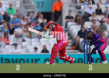 London, UK. 26th Aug, 2023. Tammy Beaumont of the Welsh Fire batting as The Northern Superchargers take on The Welsh Fire in The Hundred women's eliminator at The Kia Oval. Credit: David Rowe/Alamy Live News Stock Photo