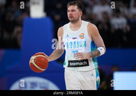 Okinawa, Japan. 26th Aug, 2023. Luka Doncic of Slovenia competes during the group F first round match between Slovenia and Venezuela at the FIBA World Cup 2023 in Okinawa, Japan, Aug. 26, 2023. Credit: Zhang Xiaoyu/Xinhua/Alamy Live News Stockfoto
