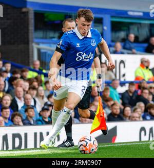 Goodison Park, Liverpool, UK. 26th Aug, 2023. Premier League Football, Everton versus Wolverhampton Wanderers; Nathan Patterson of Everton Credit: Action Plus Sports/Alamy Live News Stock Photo