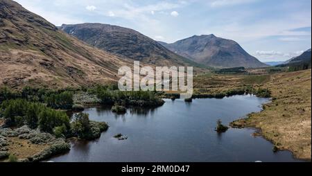 Lochan urr in glen etive schottland mit Blick auf das südliche Hochpanorama keine Menschen Stockfoto