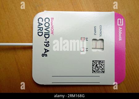 latest covid 19 home test kit showing positive test Stock Photo