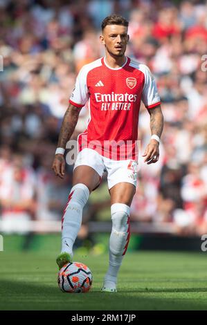 Emirates Stadium, London, Großbritannien. 26. August 2023. Premier League Football, Arsenal versus Fulham; Ben White von Arsenal Credit: Action Plus Sports/Alamy Live News Stockfoto