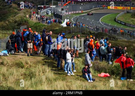 Fans watching the cars during the 2023 Formula 1 Heineken Dutch Grand Prix, 13th round of the 2023 Formula One World Championship from August 25 to 28, 2023 on the Zandvoort Circuit, in Zandvoort, Netherlands Stock Photo