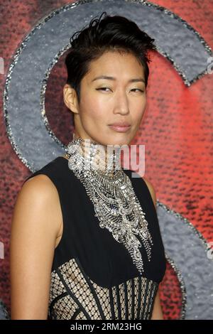 Jihae nimmt an der Weltpremiere von „Mortal Engines“ am Cineworld Leicester Square in London Teil. Stockfoto