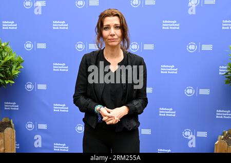 Edinburgh, Scotland, UK. 26th Aug 2023.  Edinburgh International Book Festival 40th anniversary: Turkish-British author Elif Shafak at the official photocall.  Credit: Craig Brown/Alamy Live News Stock Photo