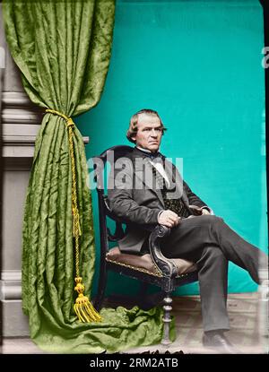 Andrew Johnson. c. 1860-1870. Fotograf: Mathew Brady Studio. Mit der Ermordung von Präsident Abraham Lincoln, Andrew Johnson (1808–1875) bec Stockfoto