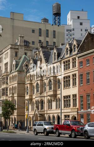 Die Grace Church School ist ein gotisches Gebäude an der Fourth Avenue in Greenwich Village, 2023, New York City, USA Stockfoto