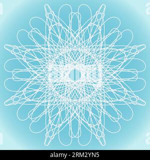 Snowflake of ornate shape and structure on a blue background Stock Vektor