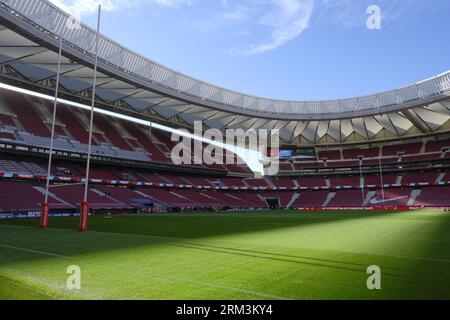 Metropolitano Stadium, Madrid, Spain. 26th Aug, 2023. Metropolitano stadium. The Match', will be the beginning of the centenary events of Spanish rugby by the Royal Spanish Rugby Federation. Credit: EnriquePSans/Alamy Live News Stock Photo