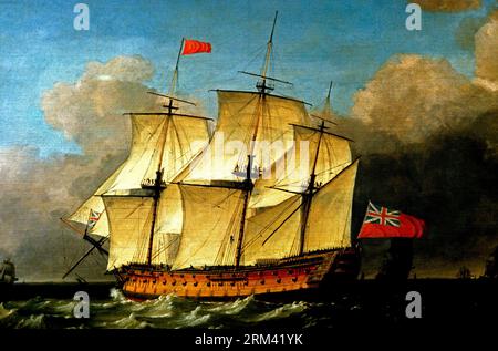 HMS Victory, 1793, Gemälde von Swaine, Lord Nelson Stockfoto