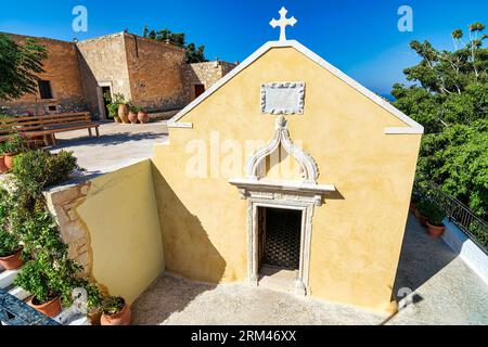 Kloster Panagia Faneromeni im Osten Kretas in der Nähe von Sitia. Griechenland. Stockfoto
