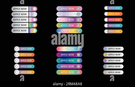 Sammlung Der Schaltfläche „Jetzt Anwenden“ Stock Vektor